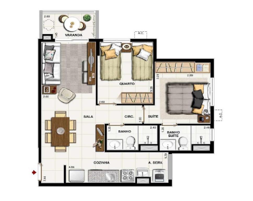 Apartamento à venda com 2 quartos, 57m² - Foto 12