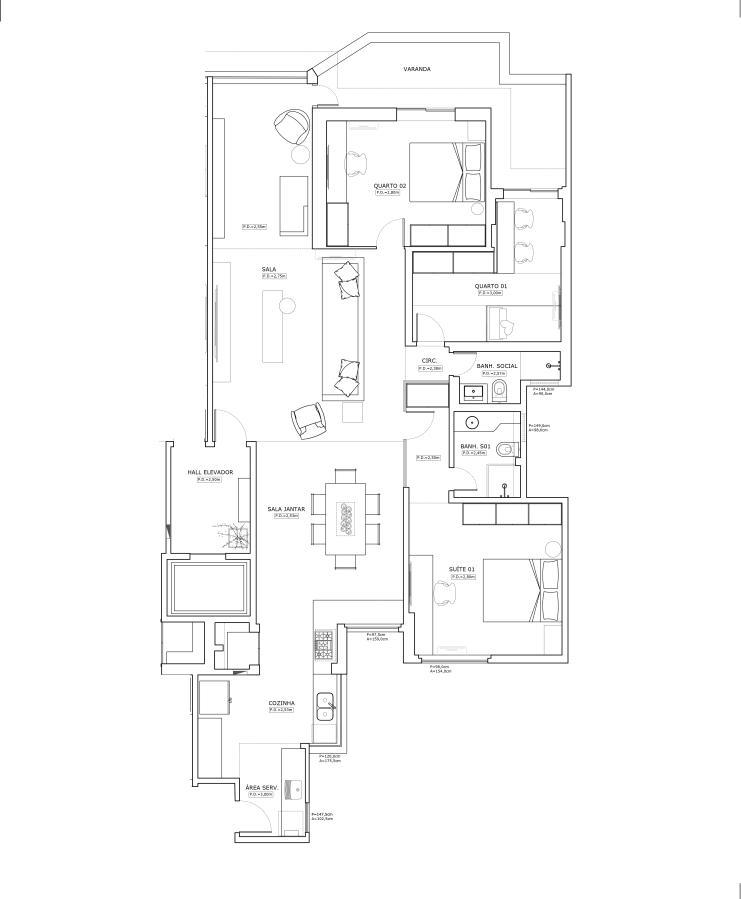 Apartamento à venda com 3 quartos, 135m² - Foto 3