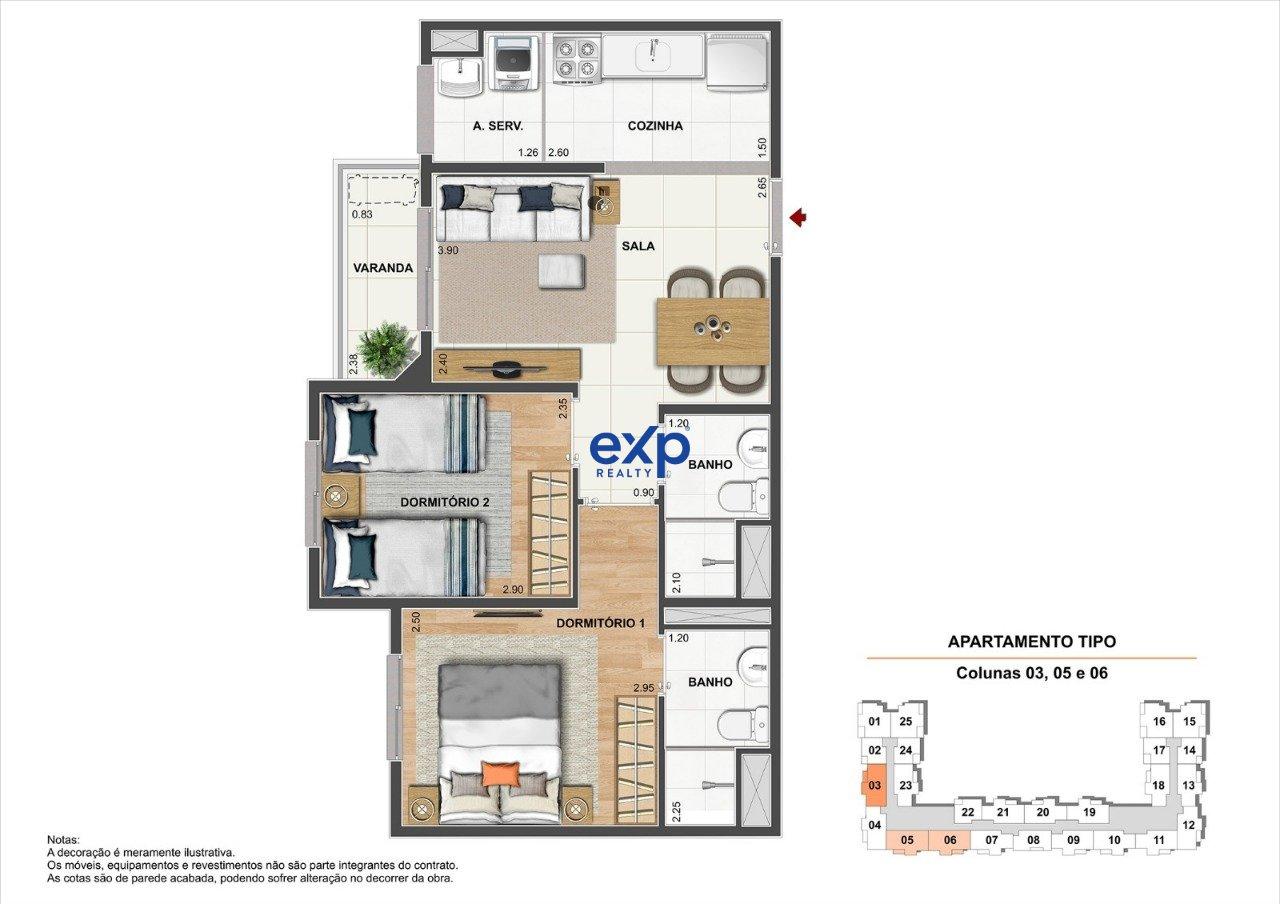 Apartamento à venda com 2 quartos, 52m² - Foto 4