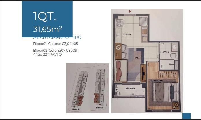 Apartamento à venda com 1 quarto, 29m² - Foto 7