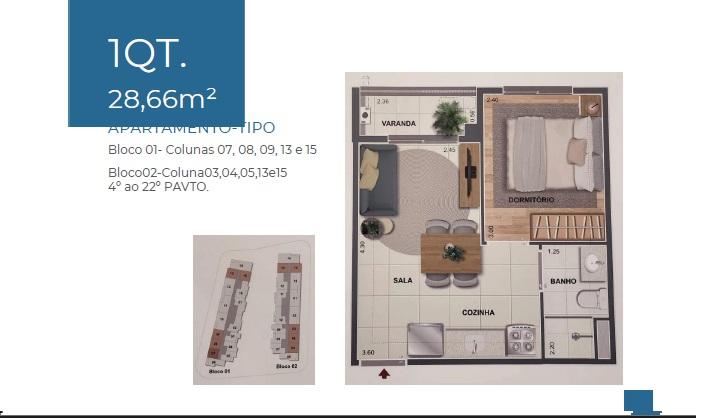 Apartamento à venda com 1 quarto, 29m² - Foto 5